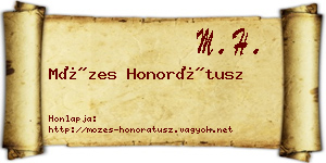 Mózes Honorátusz névjegykártya